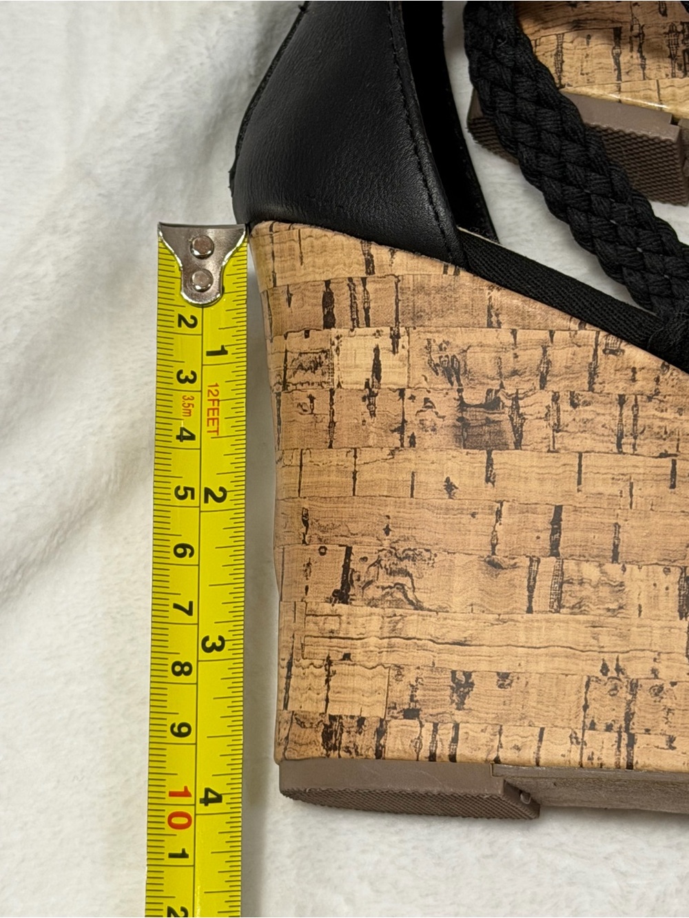 Mossimo Supply Co. Black Braided Cork Wedge Sandals - Picture 13 of 14